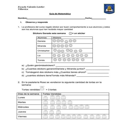 Guia Matematica "Pictogramas"