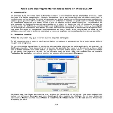 Guia para desfragmentar discos en Windows XP | PDF