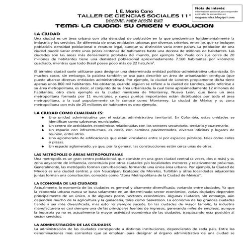 Taller de sociales 11°   