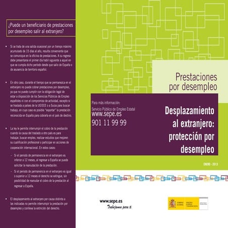 Guía desplazamiento al extranjero. Desplazamiento al extranjero y cobrar el paro