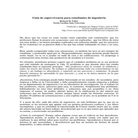 Guia de supervivencia para estudiantes de ingenieria.