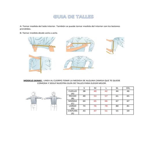 Guia de tallas | PDF