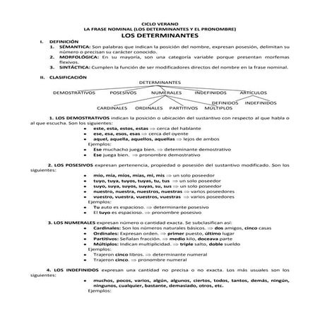 Determinantes y Pronombre 