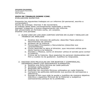 Guia De Trabajo Sobre Cine