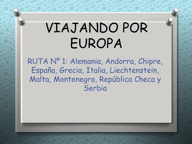Guia de viaje por Europa