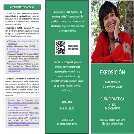 Guía Didáctica 4º ESO y Bachillerato Exposición Rosa Montero