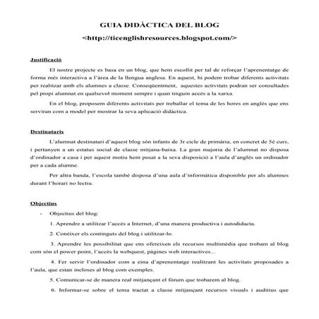 Guia didàctica del blog