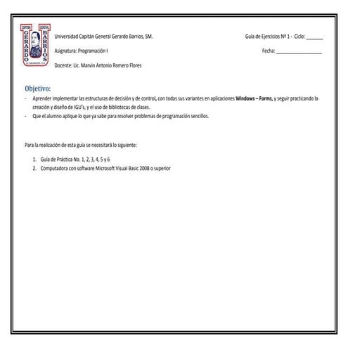Primer Guia de Ejercicios Prácticos