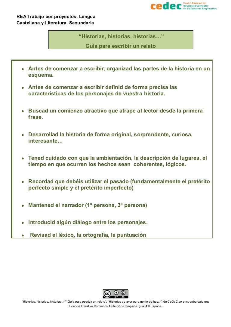 Guía para escribir un relato