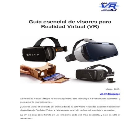 Guía esencial de visores de Realidad Virtual inmersiva #VR (marzo 2015)