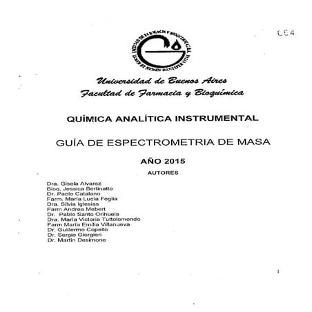Tablas de espectrometria de masa | PDF