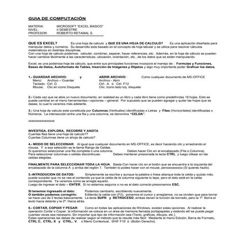 Guia excel paso a paso