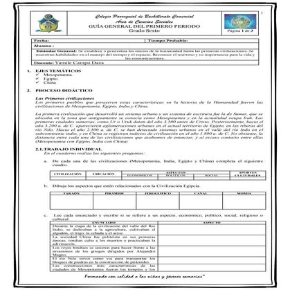 Guia general grado sexto
