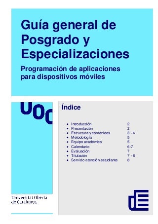 Guia estudiantes - Posgrado y Especializaciones del Máster en Desarrollo de Aplicaciones para Dispositivos Móviles UOC