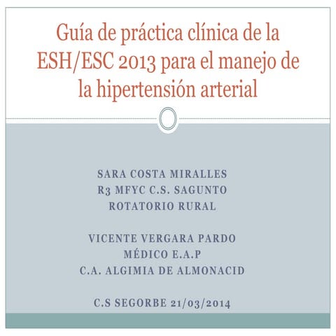 Guia HTA 2013 de la ESH/ESC