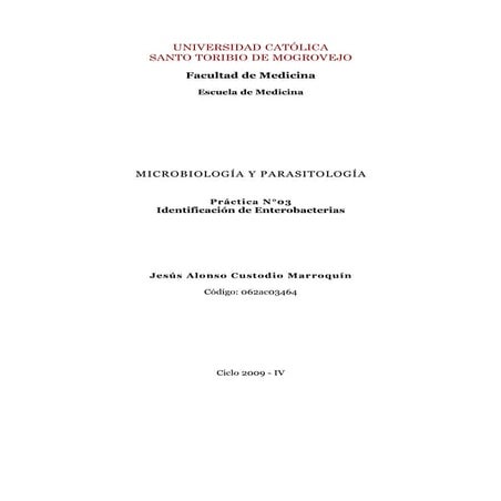 Guía III: Identificación de Enterobacterias