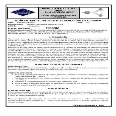 Guia interdisciplinar. reacción en cadena