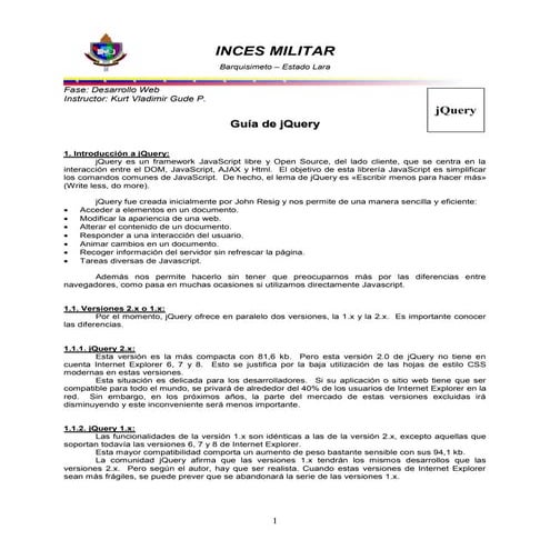 Guia jQuery INCES Militar - Kurt Gude