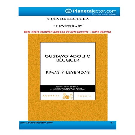 Guía leyendas Bécquer