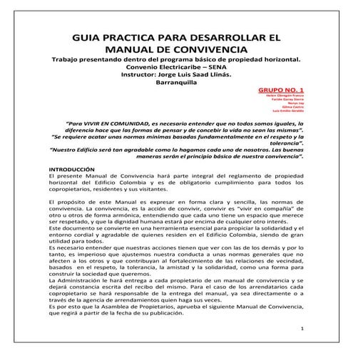 Guia manual de convivencia
