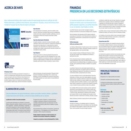 Guia mercado laboral 2014 Sector Finanzas. #GuiaHays2014