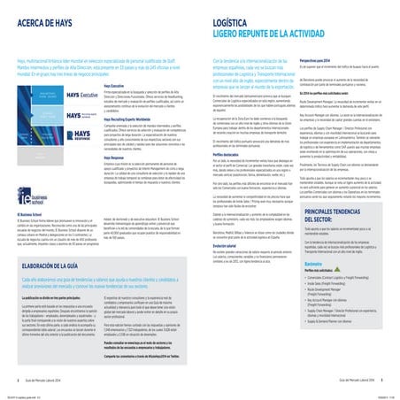 Guia mercado laboral 2014 Logística. #GuiaHays2014