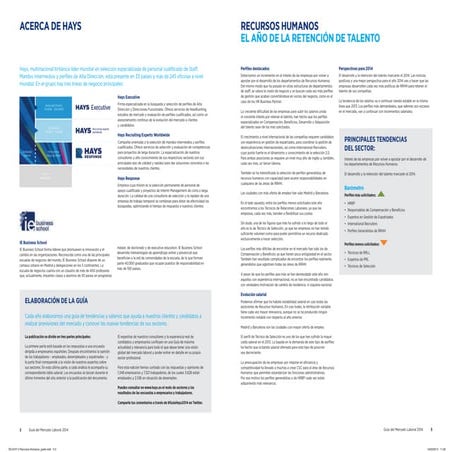 Guia mercado laboral 2014 Recursos Humanos. #GuiaHays2014