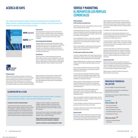 Guia mercado laboral 2014. Ventas y Marketing #GuiaHays2014
