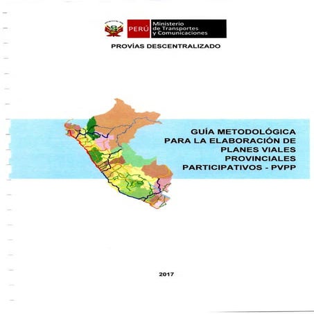 Guía metodológica para elaboración de Planes Viales Provinciales