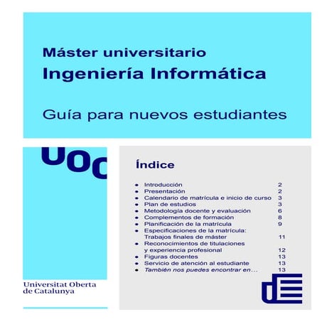 Guía Máster Ingeniería informática UOC (2022-2023, 1º semestre)