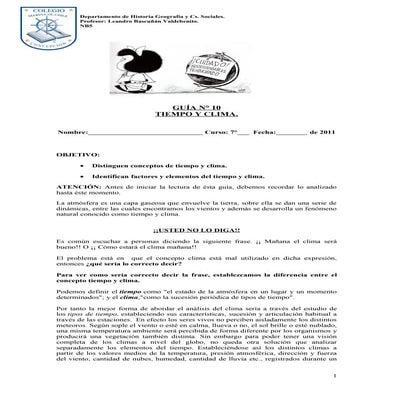 Guia n° 10 tiempo y clima
