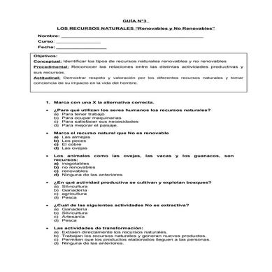 Guia n°3 r ecursos renovables y no renovables