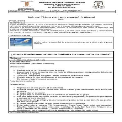 Guia noveno catedra de paz