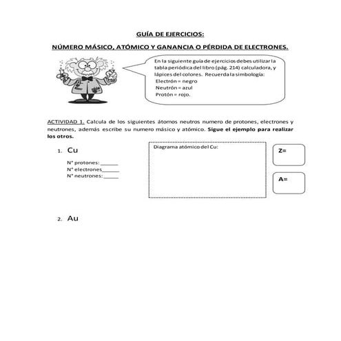 Guia nro masico y atomico