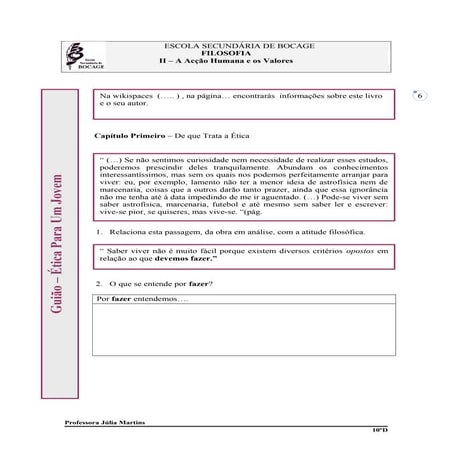 Guiao etica para um jovem