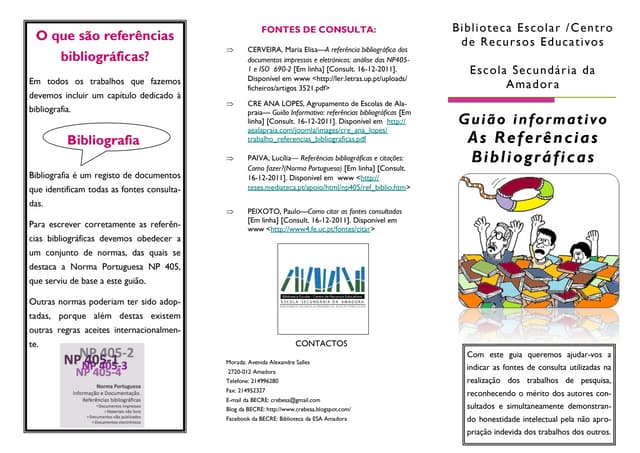 Guião referências bibliográficas...