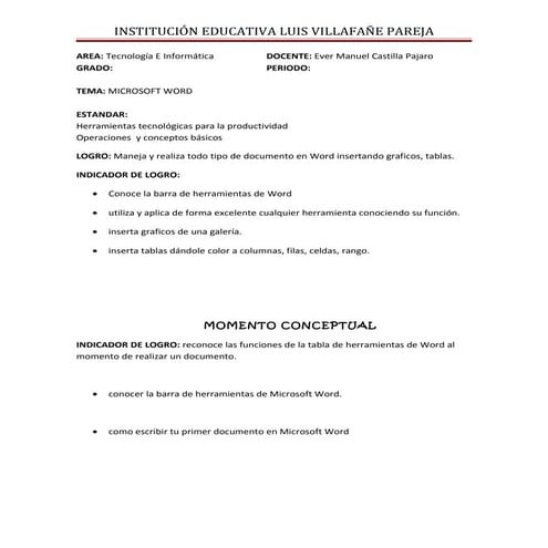 Guia pantalla inicial word