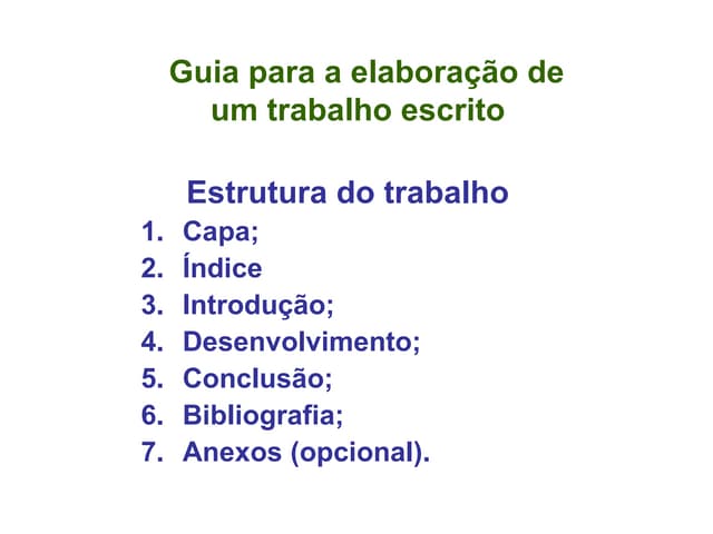 Guião para a elaboração de trabalho...