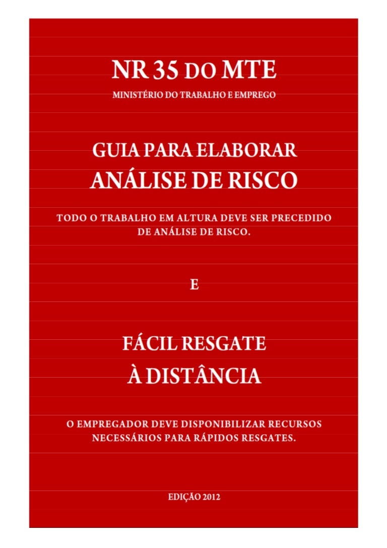 Guia Para Analise De Risco Nr 35 Gulin