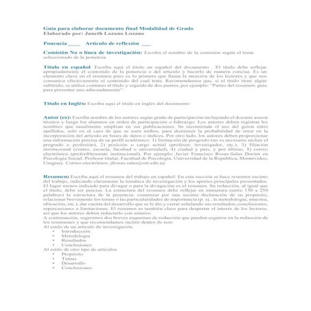 Guia para elaborar articulo de reflexión