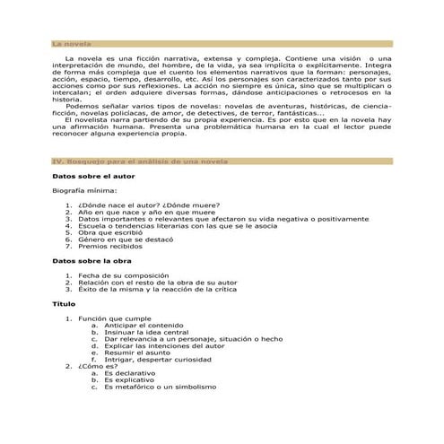 Guia para el analisis de una novela