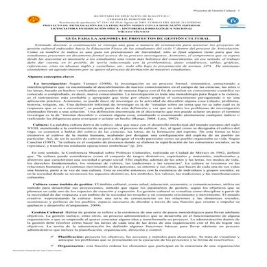 Guia para las asesorías Gestion Cultural.