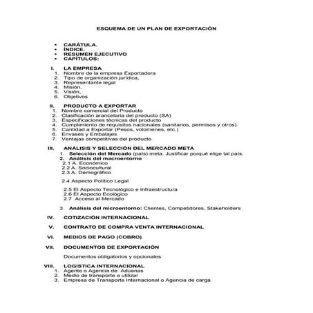Plan de exportación. | PPT