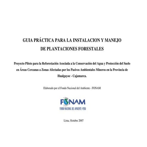 Guia practica para instalacion y manejo fonam | PDF