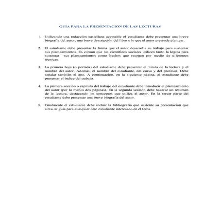 Guia Presentacion De Lecturas