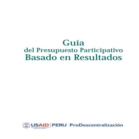 GUÍA PRESUPUESTO PARTICIPATIVO | PDF