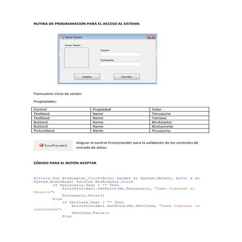 Guia programacion  acceso al asistema