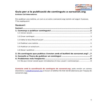 Guia per a la publicació de continguts a xarxanet.org 2016