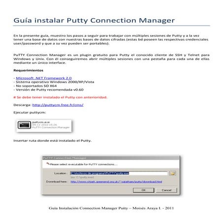 Guia para trabajar con pestañas en Putty | PDF
