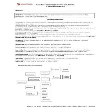 Guia quimica orgánica 2 medio